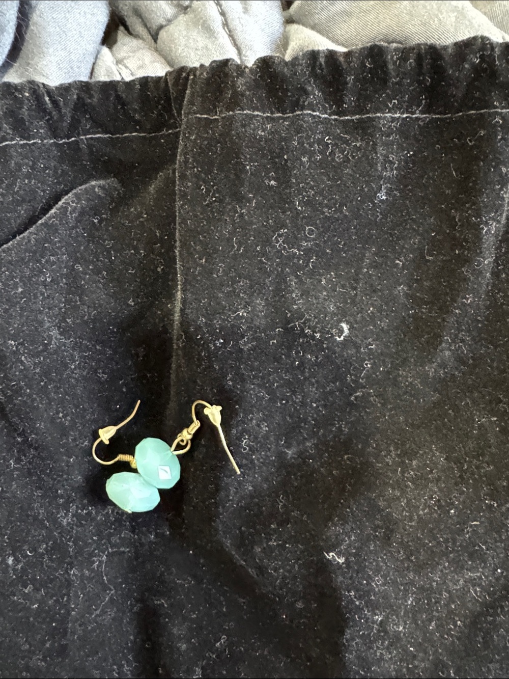 Gold Hook Earrings with Mint Green Faceted Beads